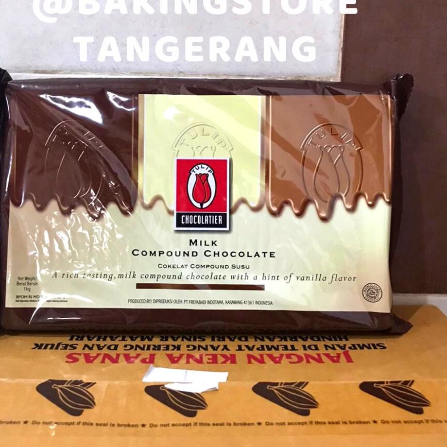 

➻ Coklat Compound Milk Tulip - Cokelat batang milk murah 1 Kg ✺