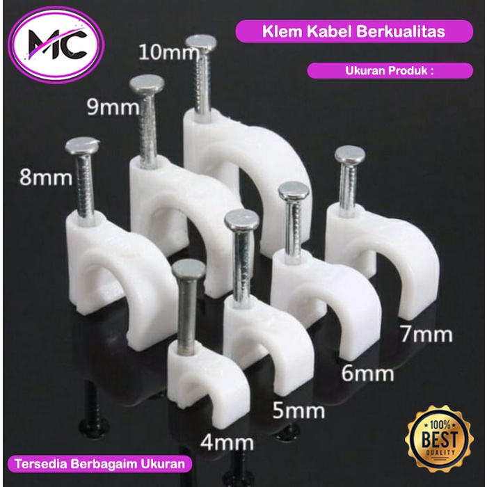 Klem Kabel Listrik Pln Klem Kabel Listrik Paku Beton Klip Kabel Dinding Cable Clip Premium