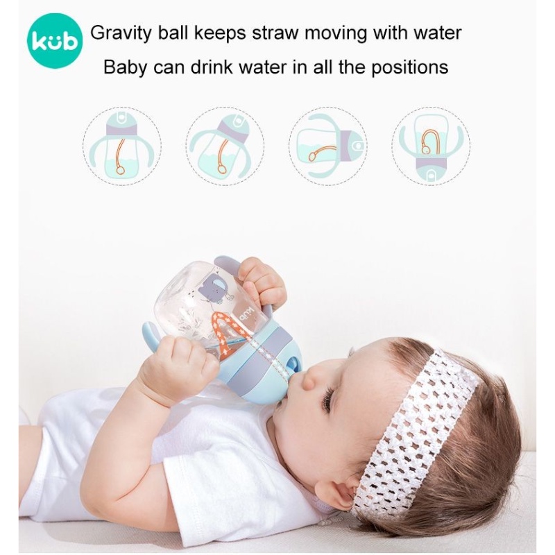 KUB Tritan Baby Straw Cup 240ml Botol Minum Dengan Sedotan Bayi Tritan Bottle KUB