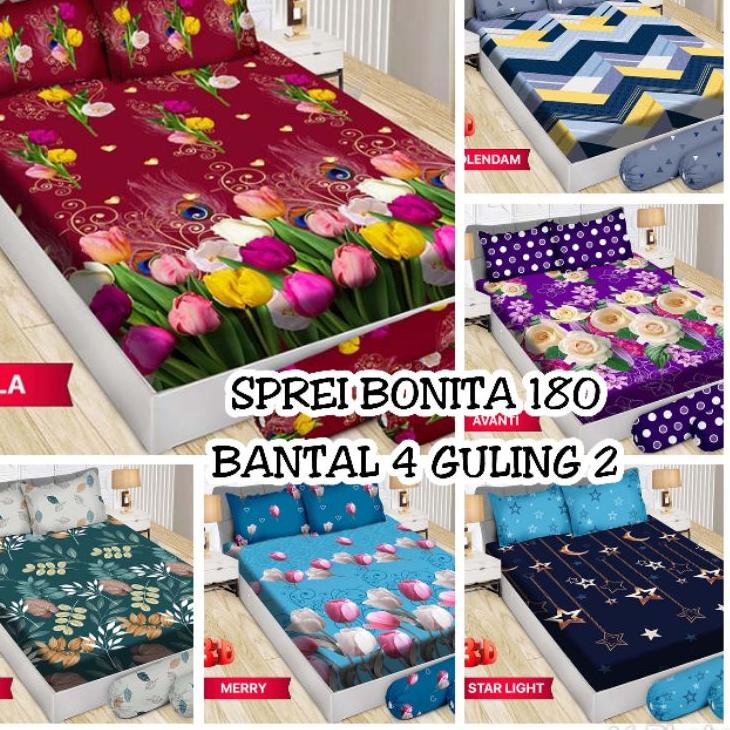 ○ NEW SPREI BONITA  BANTAL 4 GULING 2 ❂
