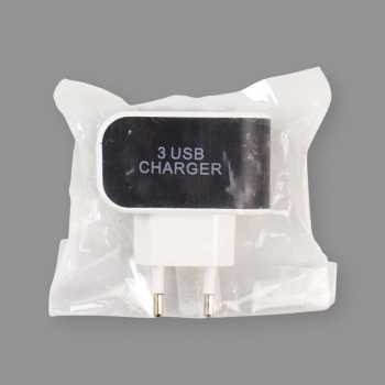 Adapter Charger USB 3 Port 5V 3.1A EU Plug For Travel / Kepala Charger USB Fast Charging Pengisian Daya Cepat / Adapter Adaptor Charger USB 3 Lubang Colokan Casan Hp IPhone Samsung Infinix Xiaomi LG Sony HTC Original Universal / Wall Mini USB Charger