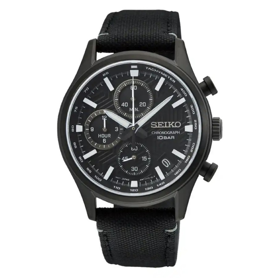 Seiko Gents SSB421P1 Quartz Chronograph Sapphire Black Dial SSB421