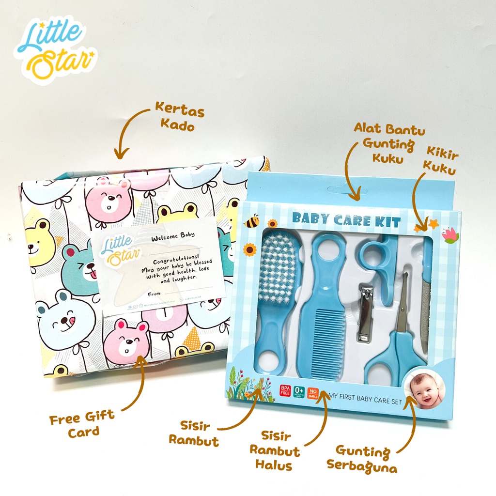 LS 6in1 Baby Care Nail Kit Gift Set Alat Perawatan Bayi Hadiah Lahiran