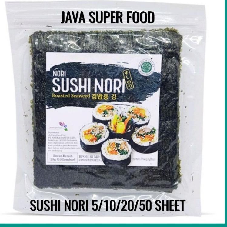 

Dikirim secepatnya JAVA SUSHI NORI SEEWEED RUMPUT LAUT PANGGANG HALAL 5/10/20/50 LEMBAR