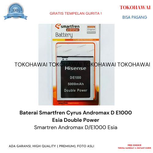 Baterai Smartfren Cyrus Andromax D E1000 Esia Double Power Original Batre Batrai HP