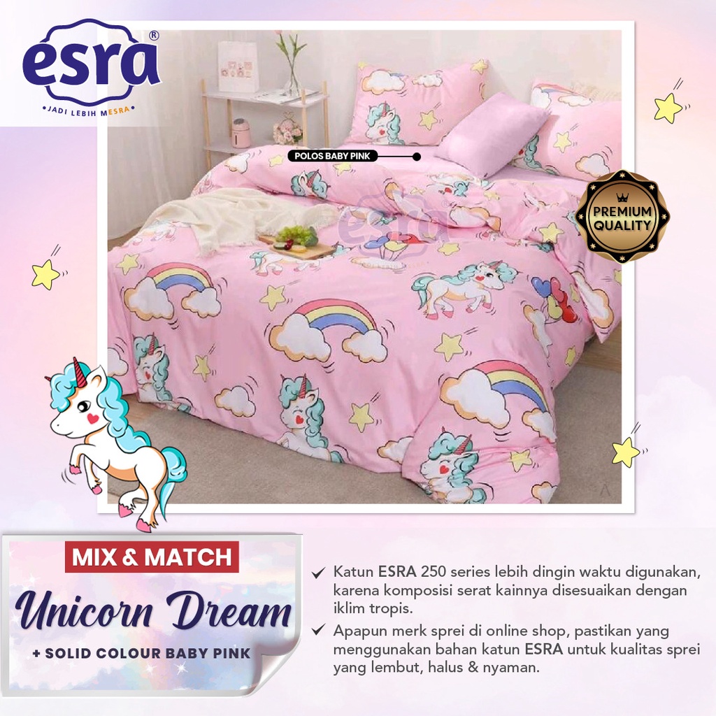 KAIN SPREI METERAN KATUN CVC MOTIF UNICORN DREAM
