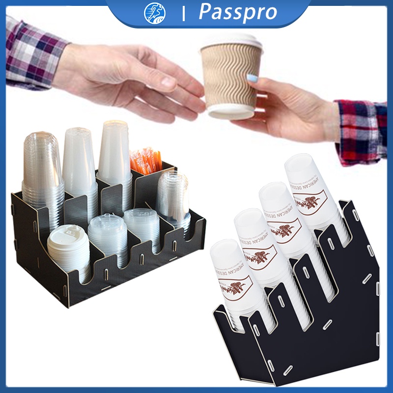 Rak Organizer Paper Bahan Kayu Cup Dispenser Papper Cup Rak Paper Cup