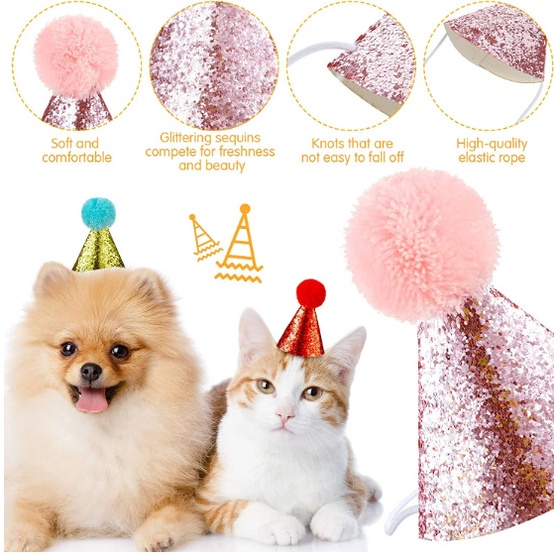 Topi Anjing Topi Kucing Topi Ulang Tahun Anjing Baju Ulang Tahun Anjing Topi dan Dasi Anjing Kucing 