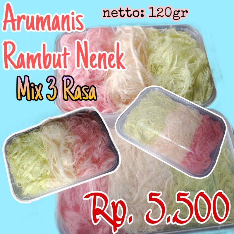 

arumanis kemasan cup 200gr mix 3 Rasa / Rambut nenek /aromanis