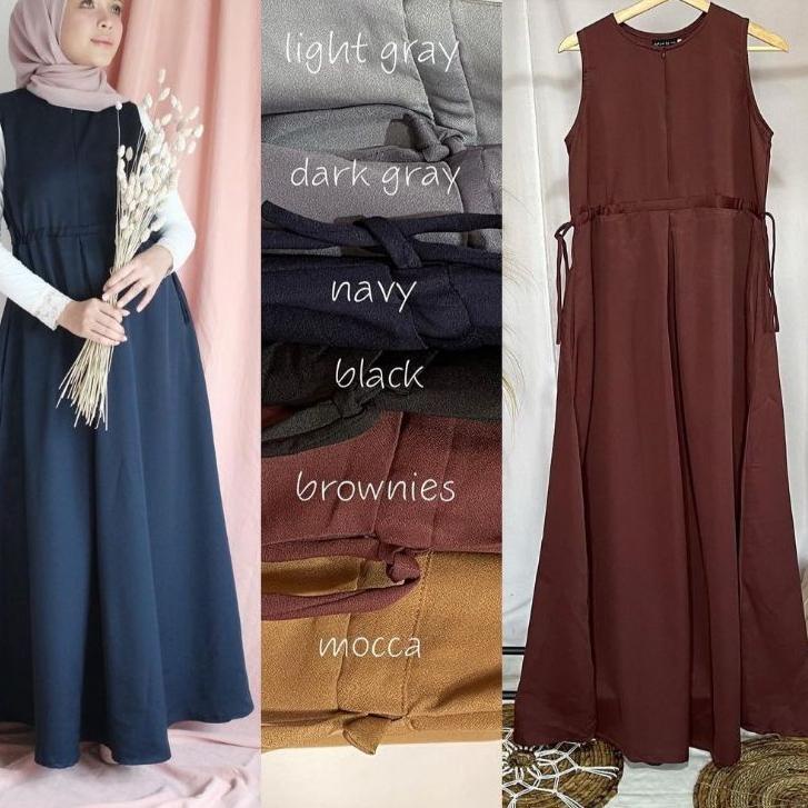 ✴ Gamis Tanpa Lengan Inner Bumil Busui Raline Dress ☻