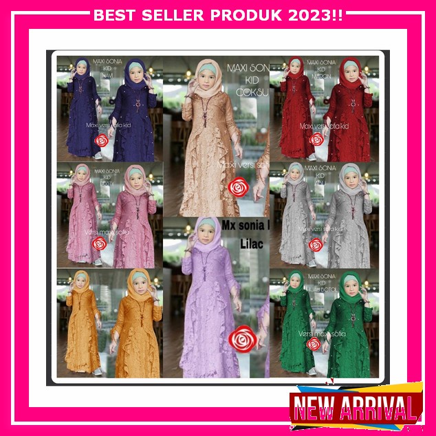 Medina Syar'I Teen Gamis Anak Set Kerudung Model Terbaru Gamis Anak Perempuan Tanggung Usia 9-12 Tah