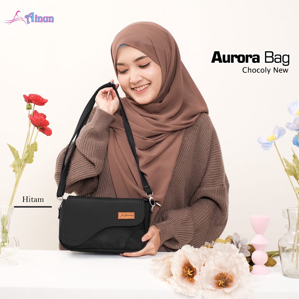 TAS SELEMPANG AURORA BY AINUN HIJAB ORIGINAL - TAS BRANDED MURAH GROSIR