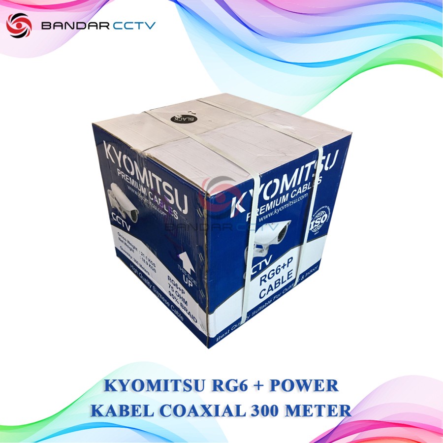 Kabel Coaxial Premium Kyomitsu RG6 Plus Power 300 Meter