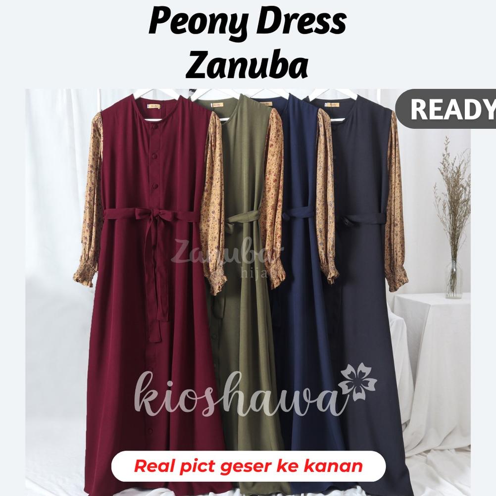Terbaru Peony Dress Zanuba KiosHawa . Gamis Zanuba Hijab Terbaru Rayon Murah