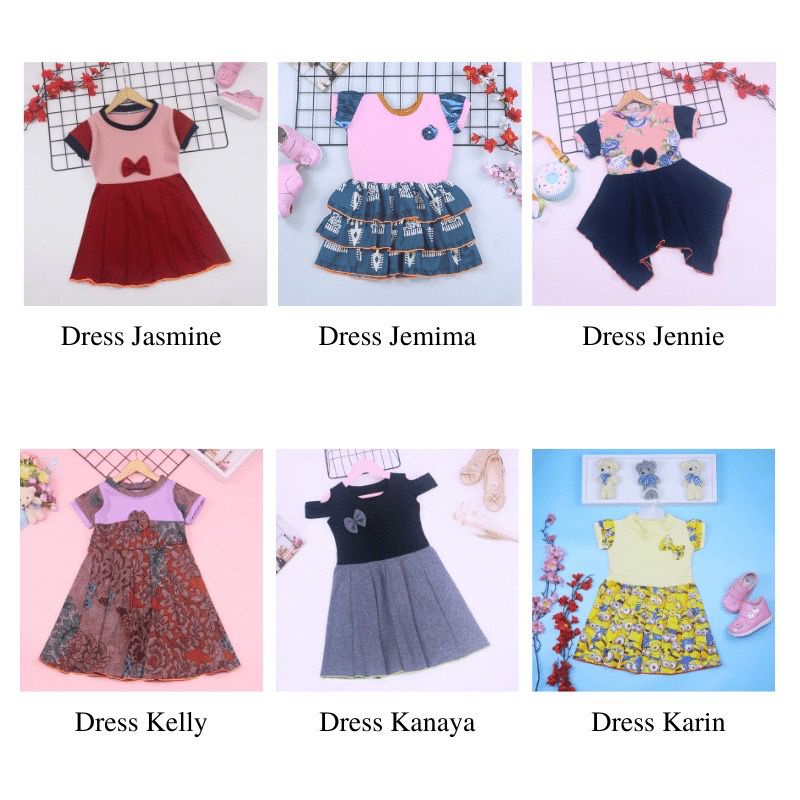 (COD) Dress uk 1-4 Tahun / Dres Balita Anak Perempuan Daily Korea Import Bayi Pesta 12-24 Bulan babycinnamon