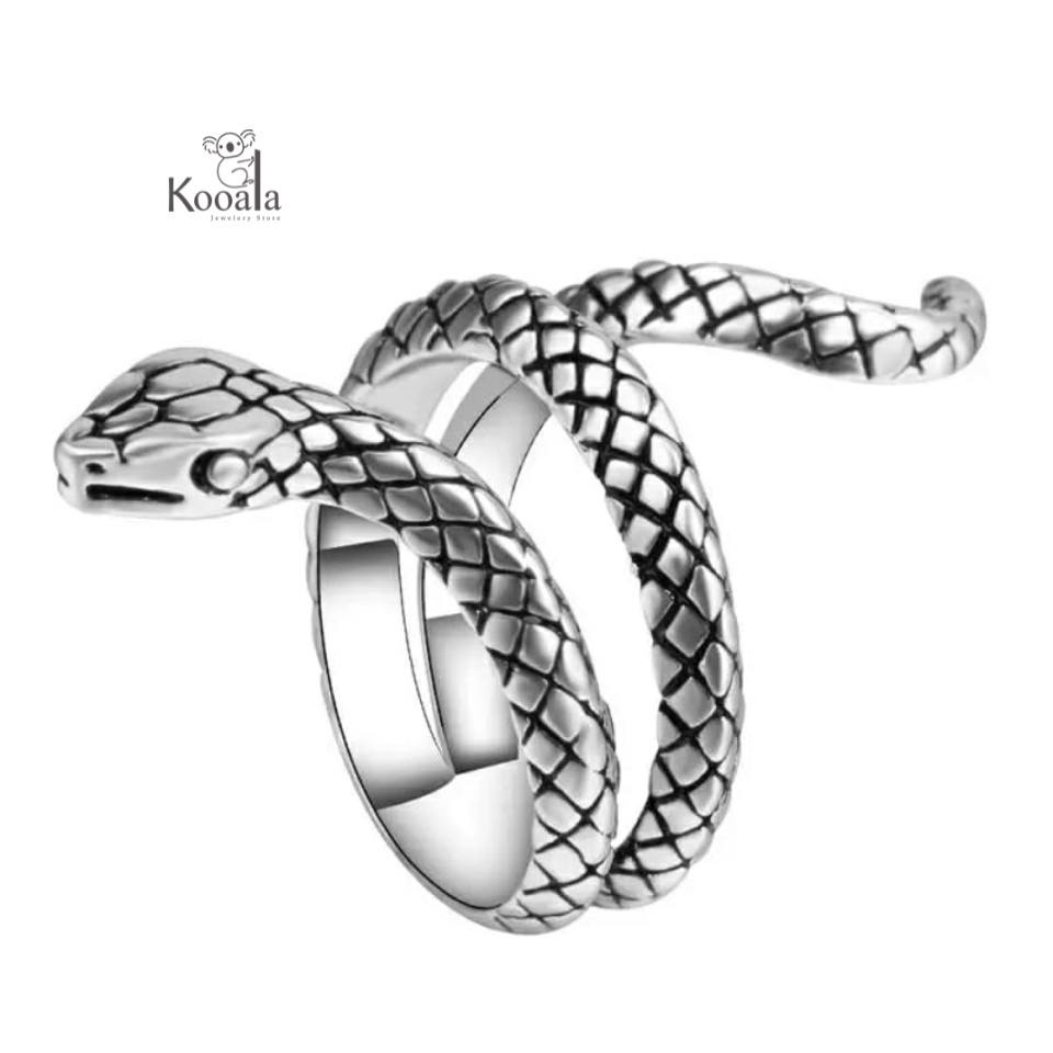 Cincin Vintage Ular Bohemian Perhiasan Pria