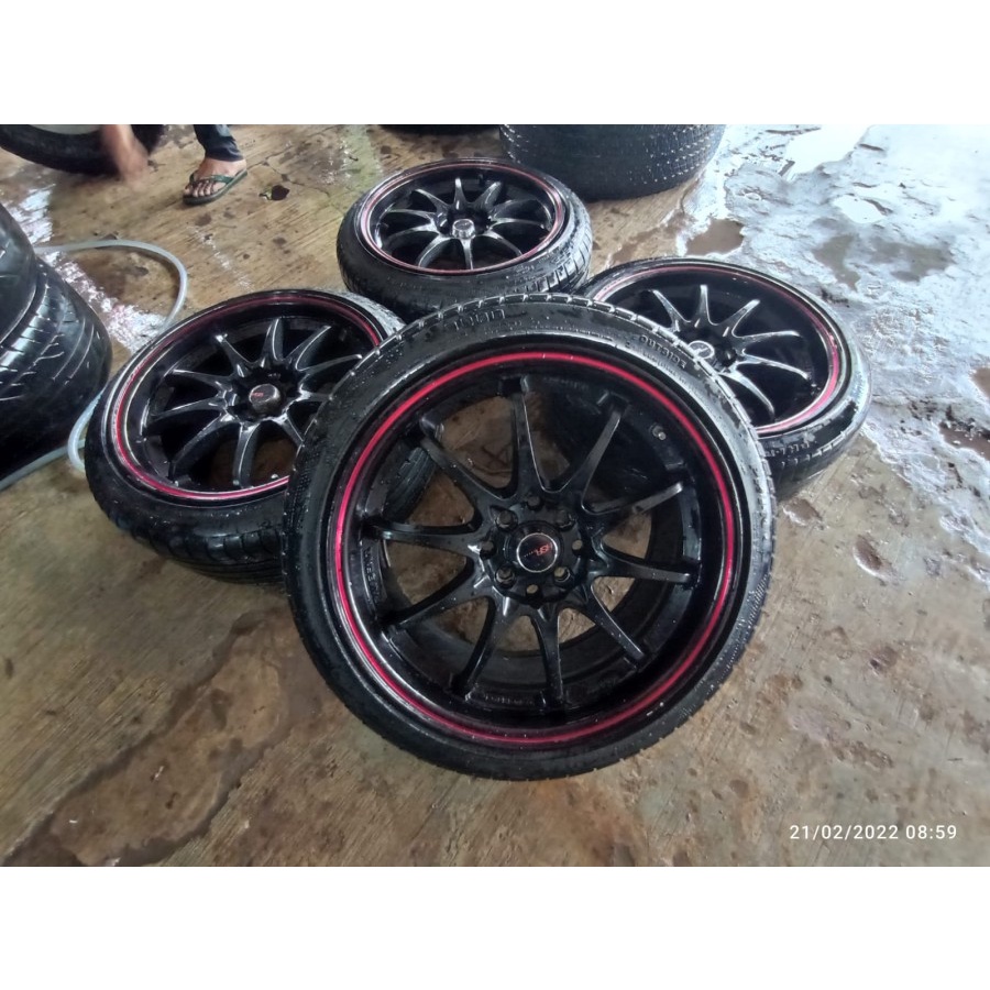 VELG MOBIL BEKAS HIROSHIMA HSR R17X7,5/8,5 8X100/114,3 + 205 45 R17