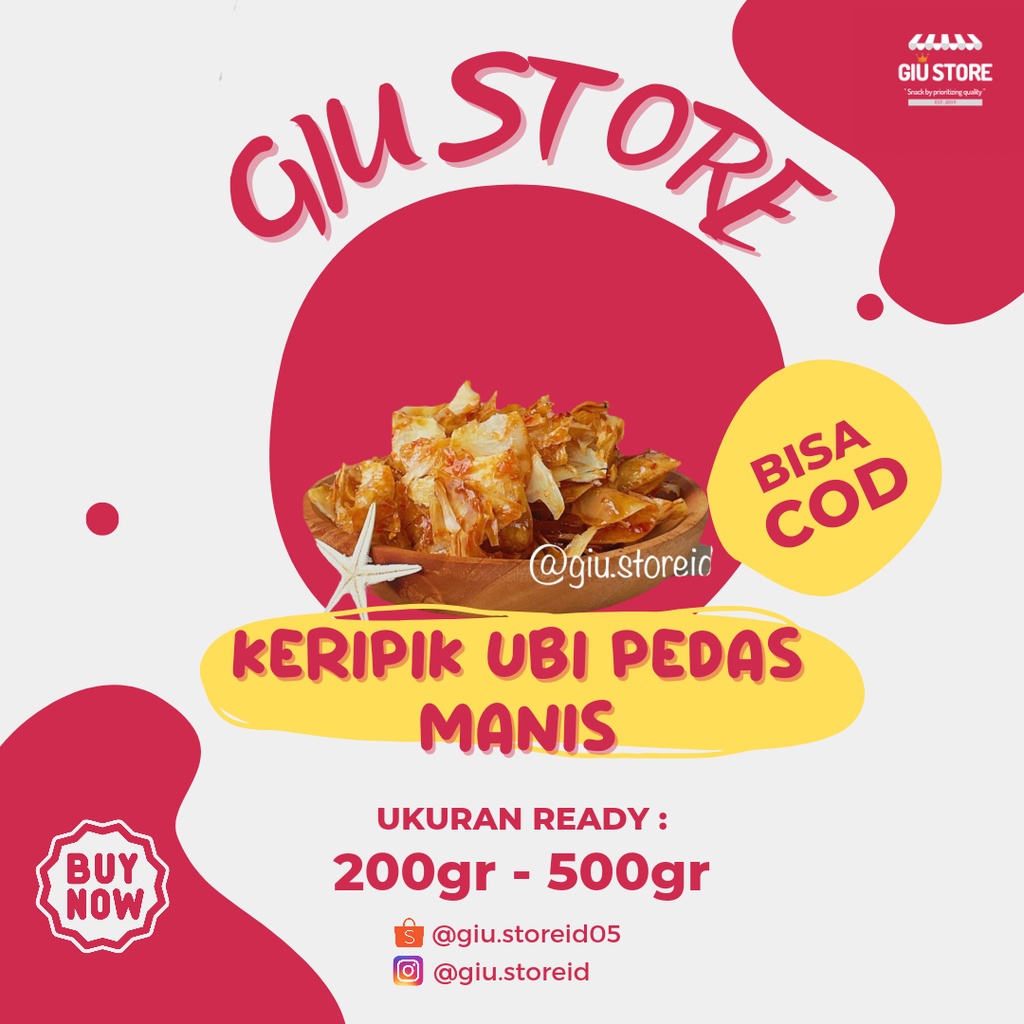 

KERIPIK UBI PEDAS MANIS @200GR & 500GR