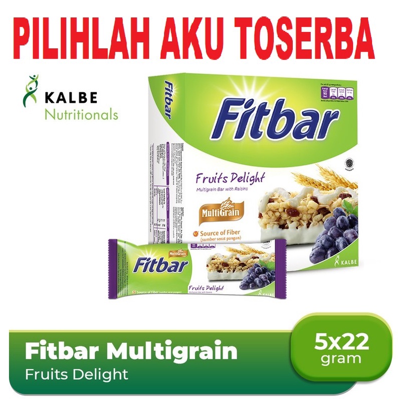 Fitbar FRUITS DELIGHT Multigrain Cereal Bar isi 5 - (HARGA 1 BOX)