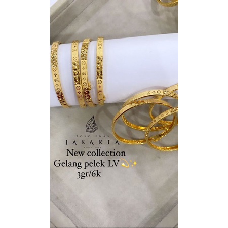 Gelang Pelek LV 6K ll Anak-Dewasa ll 2-3 Gram