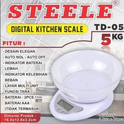 Timbangan Digital Steele TD-05 Kitchen Scale