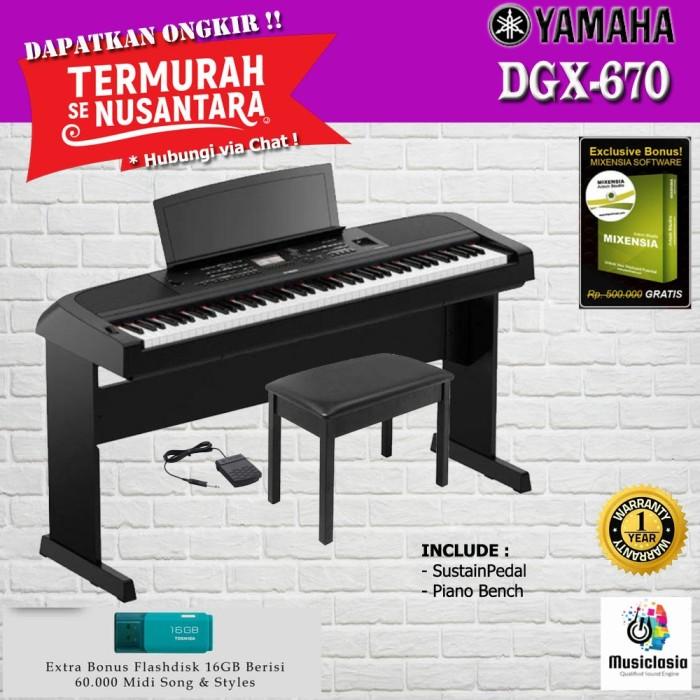 Terlaris Yamaha Dgx670 / Dgx 670 + Bench Digital Piano ( Penerus Dgx660 / 660 )