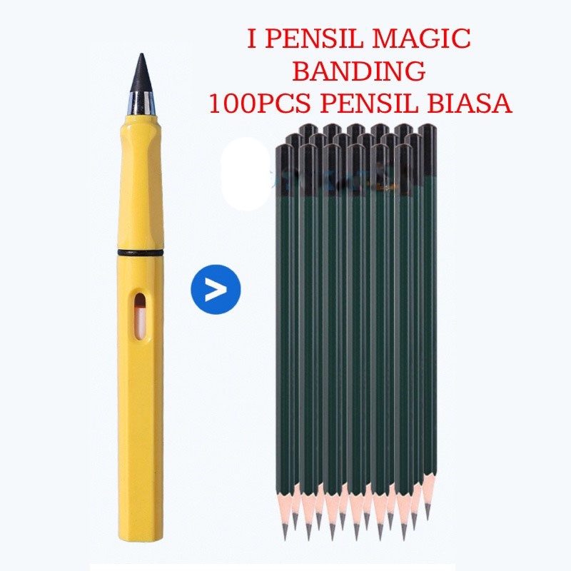 HC PENSIL ETERNAL TANPA BATAS / PENSIL AJAIB TANPA RAUTAN / PENSIL SEKOLAH TANPA ISI UNLIMITED / ETERNAL PENCIL / PENSIL ABADI TIDAK HABIS