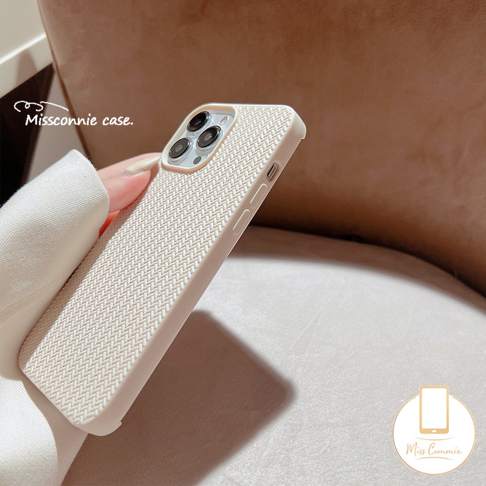 IPHONE Casing Pola Sweater Rajut Mewah Kompatibel Untuk Iphone6 6s 7 8 Plus X XR XS Max11 13 12 Pro Max SE 2020 Simple Warna Solid Lembut Tpu Cover