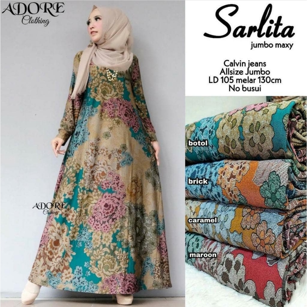 Sarlita Maxy Dress Muslimah Jumbo Merani Maxy  Gamis Calvin Jeans Jumbo Camry Maxy Gamis Motif Batik Super Jumbo xxxxl Gamis Calvin Jeans Gamis Batik Jumbo Venya Maxy Gamis Motif Batik Gamis Seragaman Pengajian Gamis Lebaran Terbaru Dress Muslim Jumbo