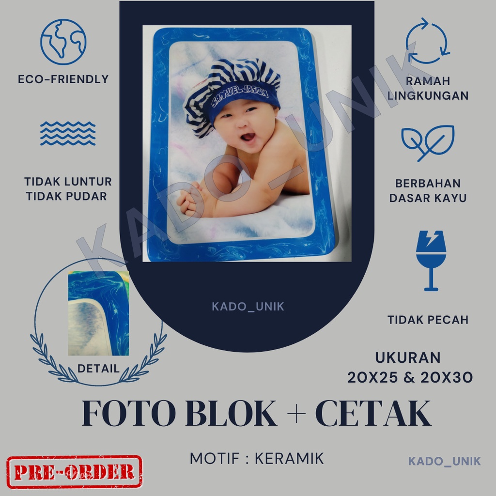 Kado unik | GLASSWOOD FOTO BLOK KERAMIK