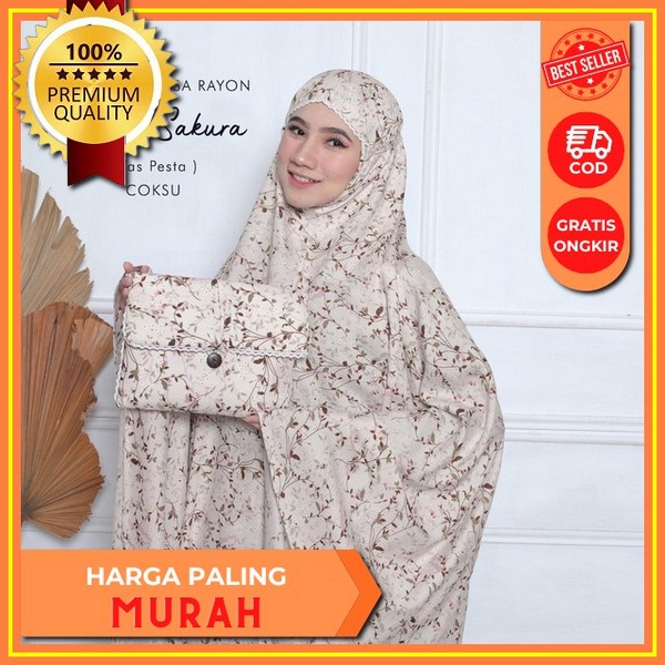 Mukena Dewasa Siti Khadijah Safarleena Original Bordir Baru Manual Katun Viscose Mewah(Cod) Mukena T