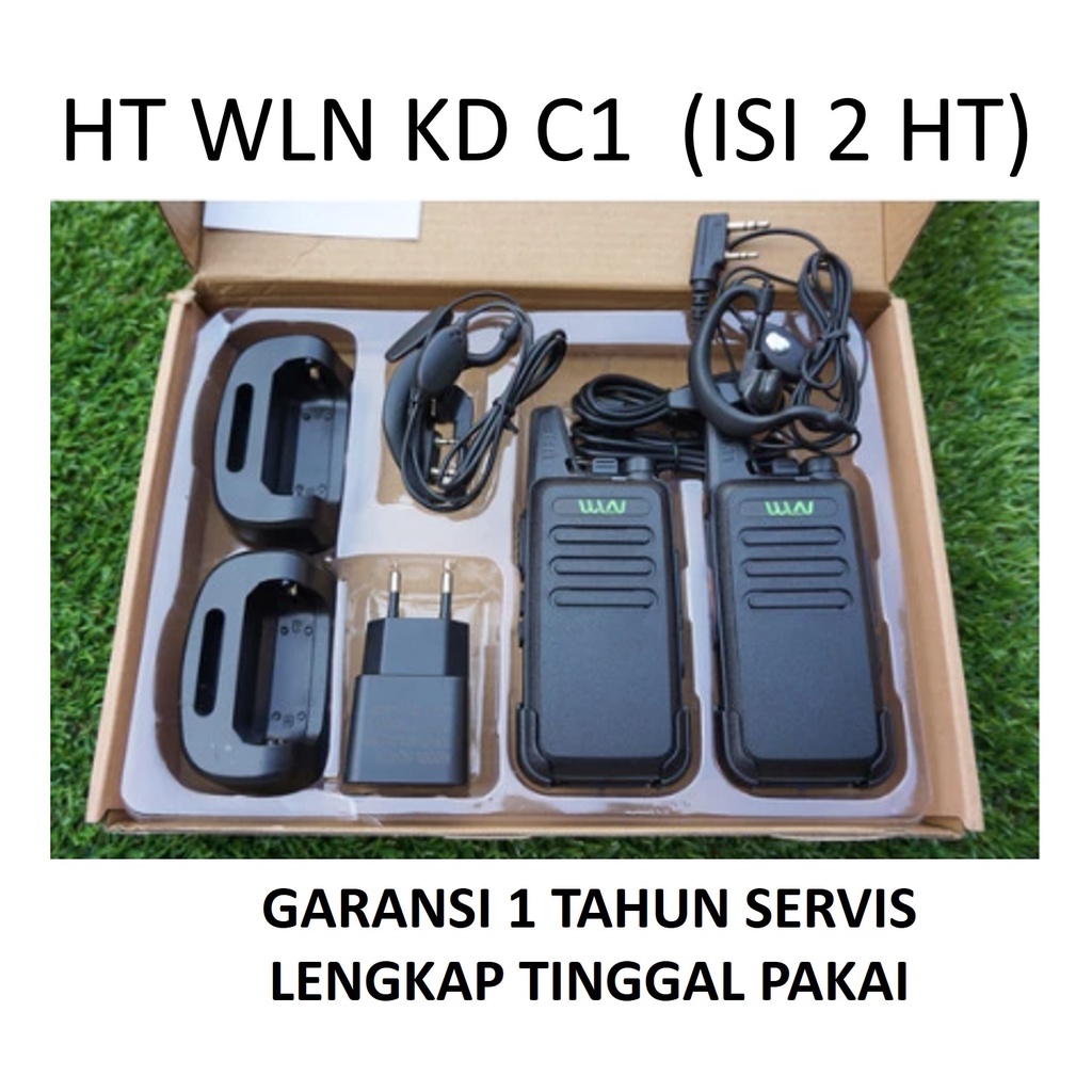 Toserba HT WLN 2 in 1 box KD C1 Hitam KD-C1 UHF Two Way Murah Handy Talky Single Band Radio WLAN BEST SELLER