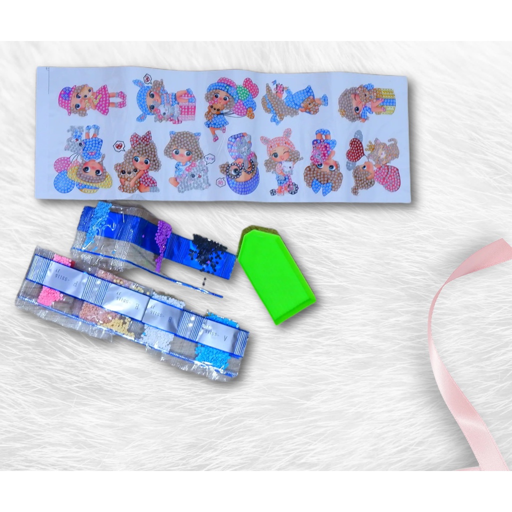 

Stiker Lukis Diamond / Sticker Full Drill Round Diamond Painting Cartoon