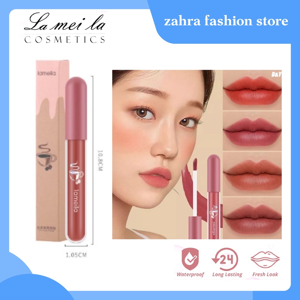 ( Lipcream ORI ) Lameila Lipstik - Liquid Lipstick Silky Glass Lip 4 Warna
