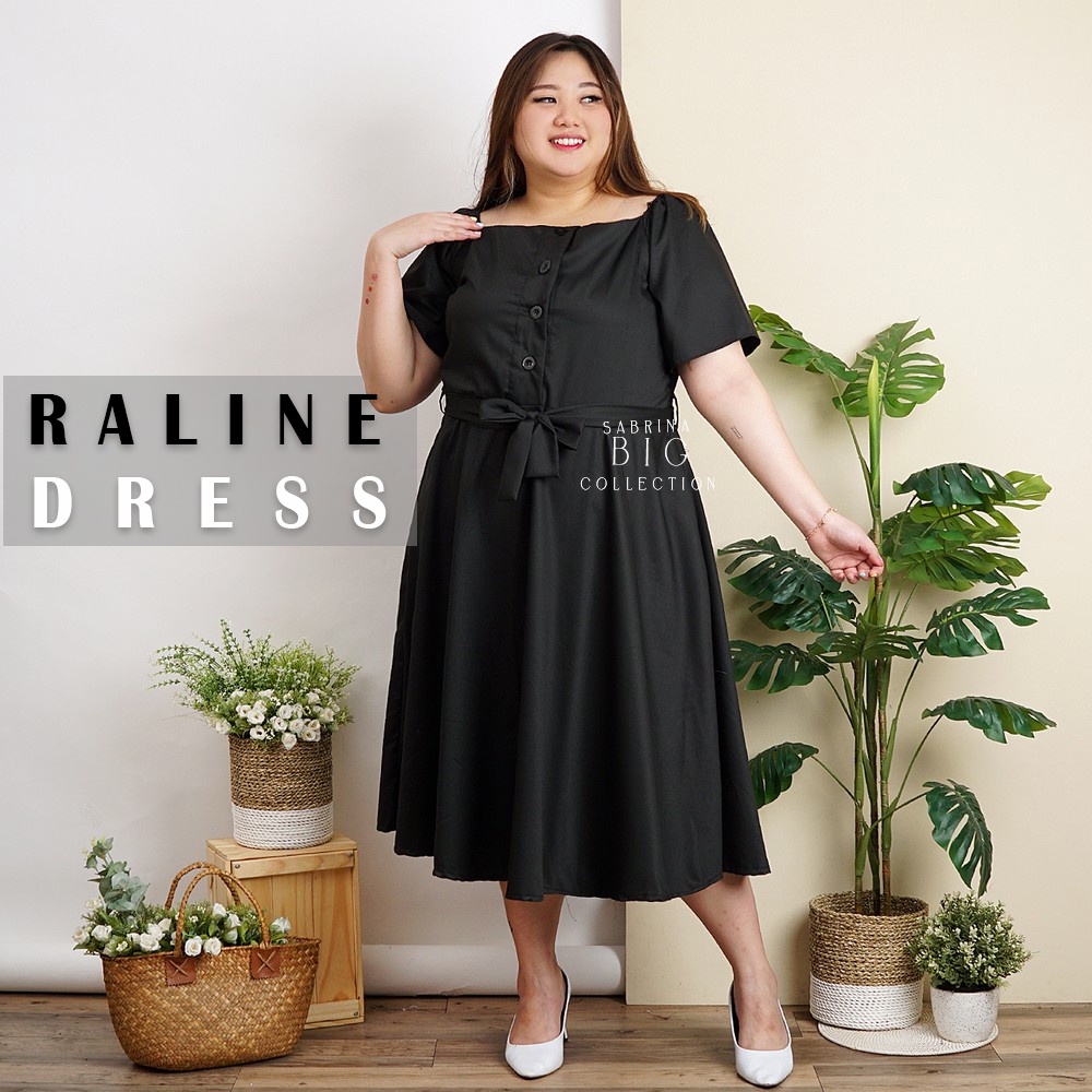 RALINE MIDI DRESS SABRINA KOREAN STYLE BIG SIZE DRESS SABRINA JUMBO READY L-XL-2L-3L-4L