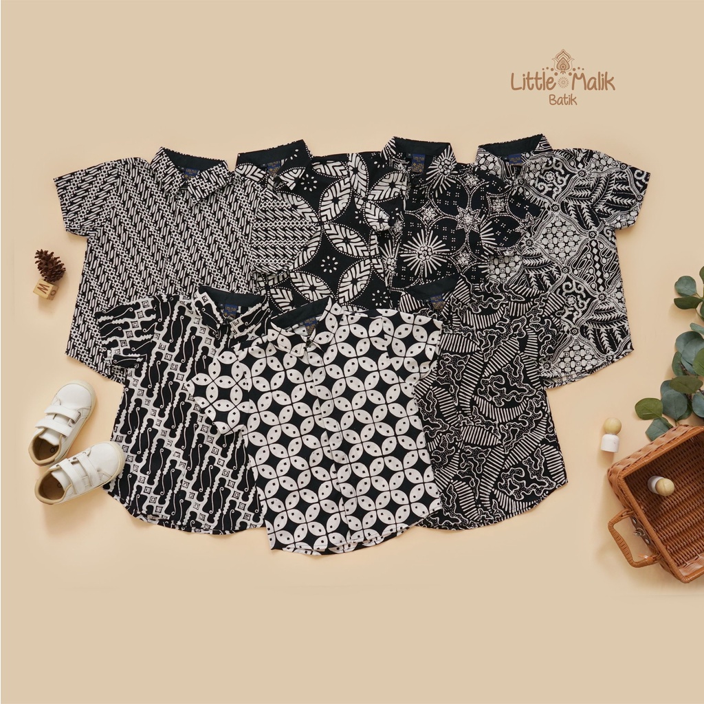 Kemeja Batik Anak Lengan Pendek By Little Malik Batik, Cap Solo