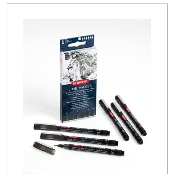 

Terlaris Derwent Graphik Line Maker Drawing Pen Black Pack Of 6