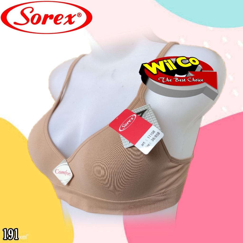 K191 - BRA/BH WANITA SOREX BUSA TIPIS TIGA PENGAIT ADA KAWAT SIZE 34-40 CUP B HARGA PER 1 PCS