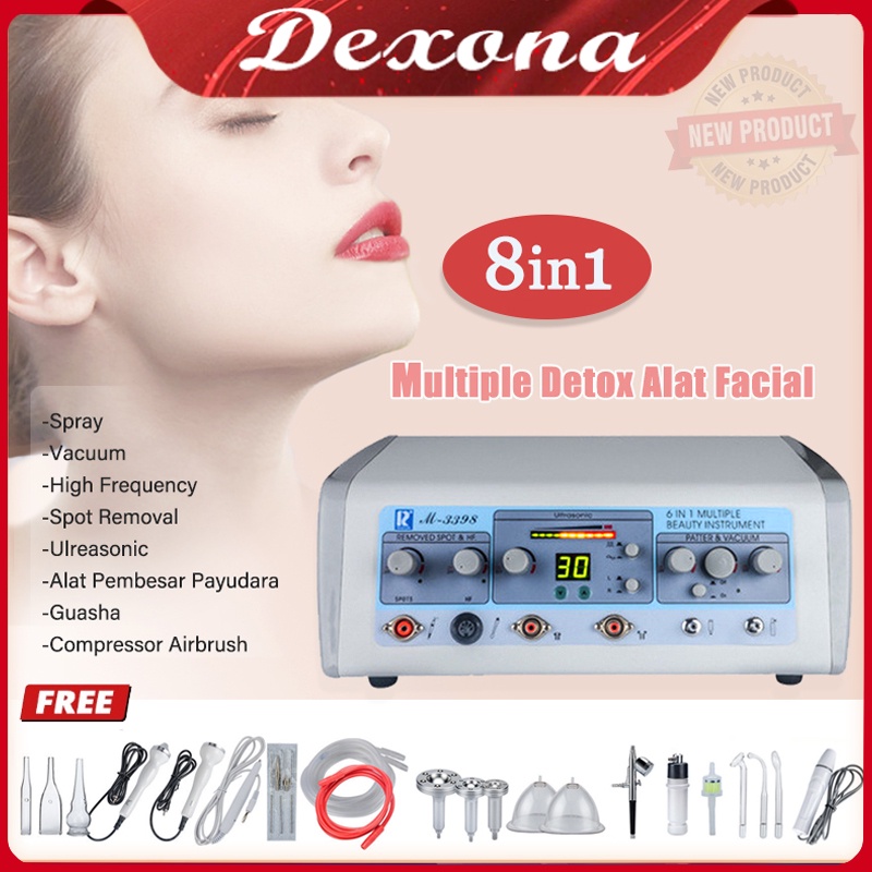 ⭐Garansi ⭐8 in 1 high frequency ultrasound detox hf alat penyedot komedo oxygen spray soft cauter besar dada