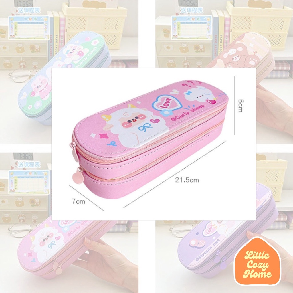 Chibi Cute Pencil Case / Korean Style Kotak Tempat Pensil Besar Dengan Resleting / Muat Banyak / Big Capacity With Zipper