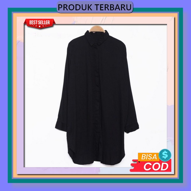 Cod - Shella Tunik Atasan Long Tunik Polos Basic Wanita Muslim Busui Matt Cringkle Airflow Ootd Casu