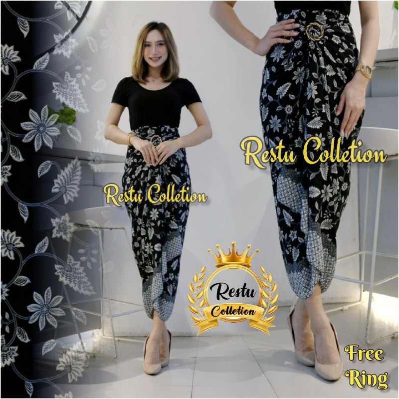 Rok Lilit Batik Wanita Premium Gold Foil / Putri Malu Tosca