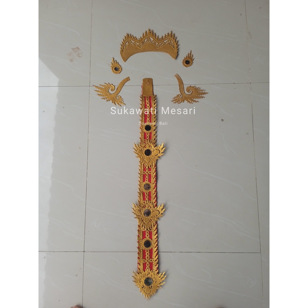1 Set Lidah Rangda Ukir Bahan Solex Prada Cair Atribut Rangda Leak Seram Kerajinan Bali
