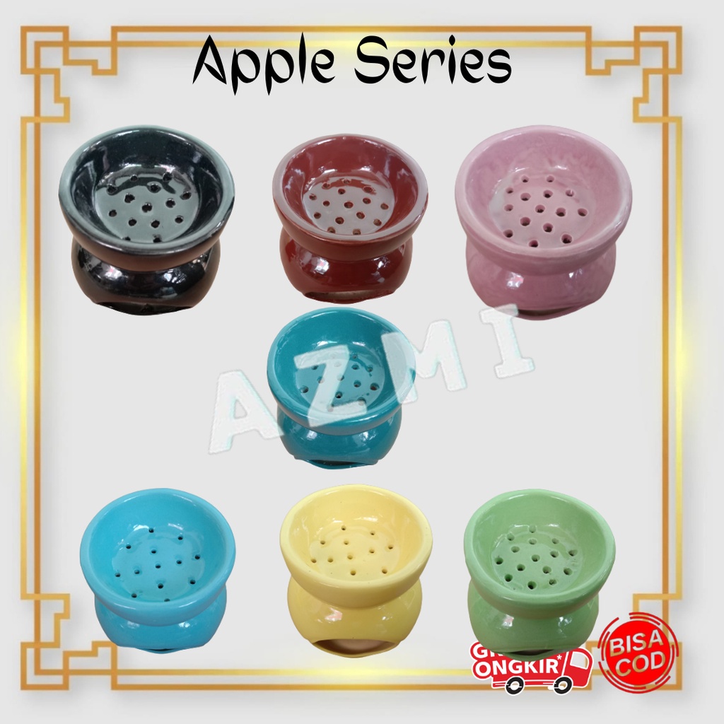 Tempat Bakaran Dupa Kramik Buhur Wadah gaharu Bukhur Prapen Keramik Motif Apple By MH Keramik
