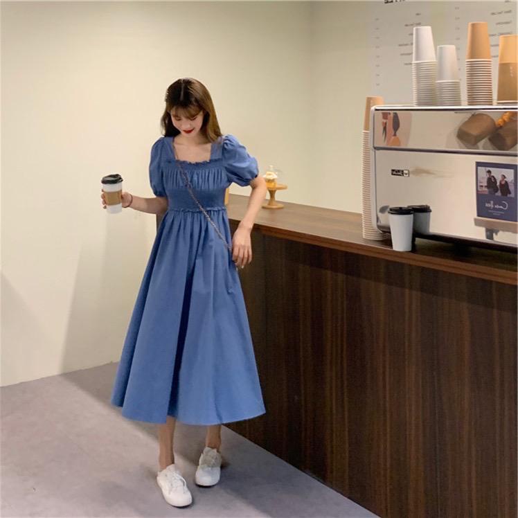 Basic  id fashion Dres korea  /  Korean long dres badan smock full karet