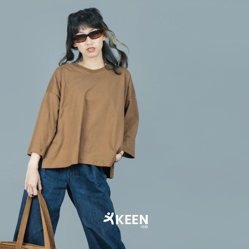 STOK TERBARU KEEN.IDD - T-Shirt Crop Tee Oversize For Hijab Friendly I Premium  Combed