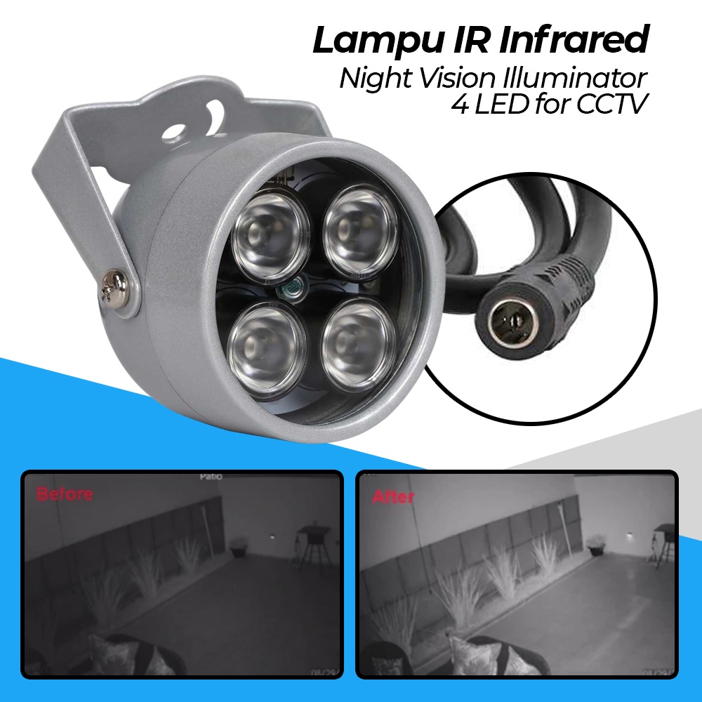 Lampu IR Infrared Night Vision Illuminator 4 LED Waterproof for CCTV - PTBG4040