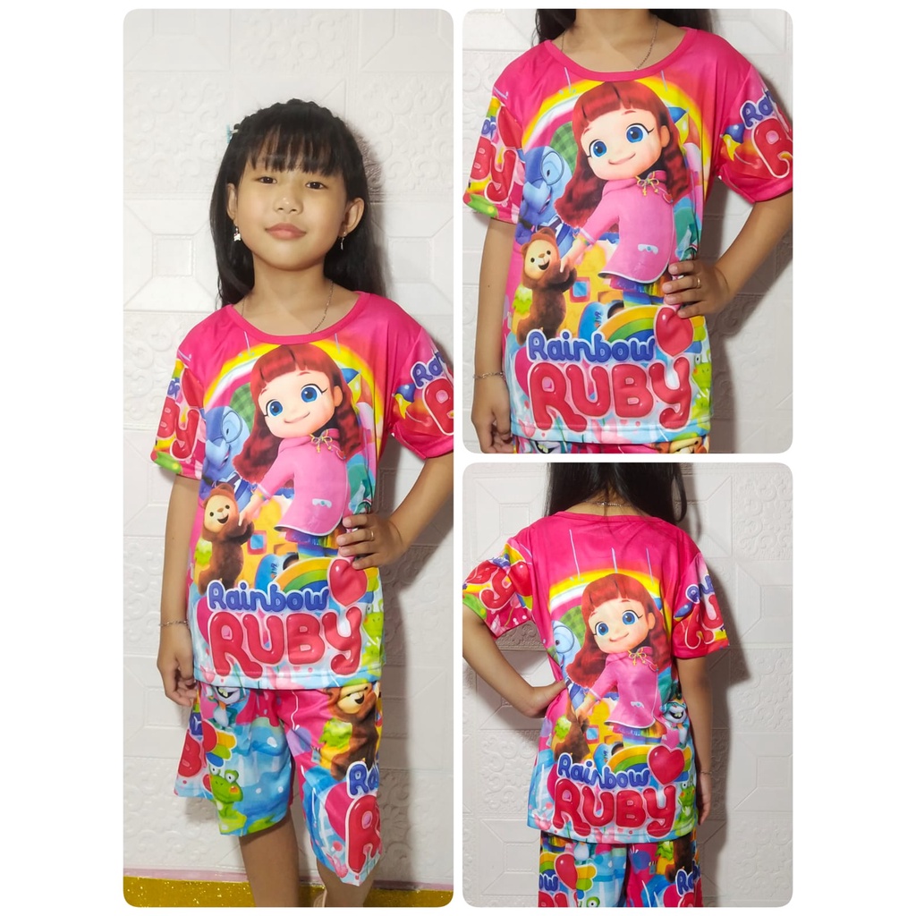 SETELAN RUBY ANAK PEREMPUAN | SETELAN RAINBOW RUBY | BAJU RAINBOW RUBY ANAK PEREMPUAN | SETELAN RAIN