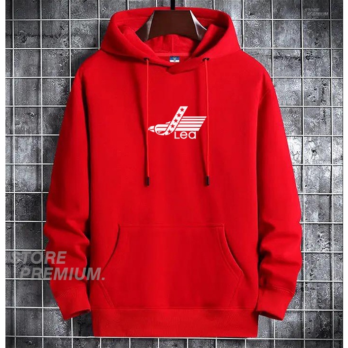 Promo Jaket Hoodie Lea Text Putih Premiun Sweater Hoodie Pria Keren