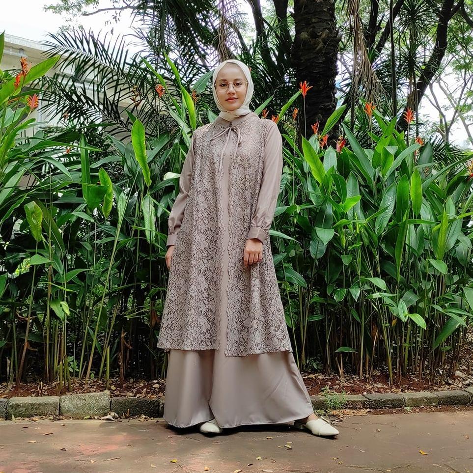 LANGSUNG ORDER Gamis JUMBO Set Inner dan Outer 2 in 1 Brukat Mix Toyobo Gamis Party Premium Gamis Pe